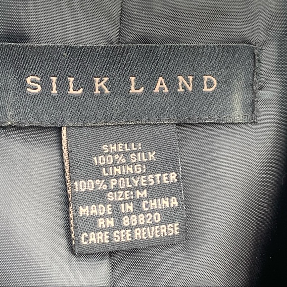 Silk Land Floral Embroidered Silk Blazer Womens M - Picture 2 of 9